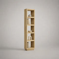 Bibliothèque colonne étroite en MDF, 5 niveaux ouverts, chêne clair, 35 × 30 × 180 cm
