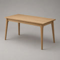 Table à manger extensible rectangulaire en chêne massif naturel, 140-180 × 80 × 75 cm